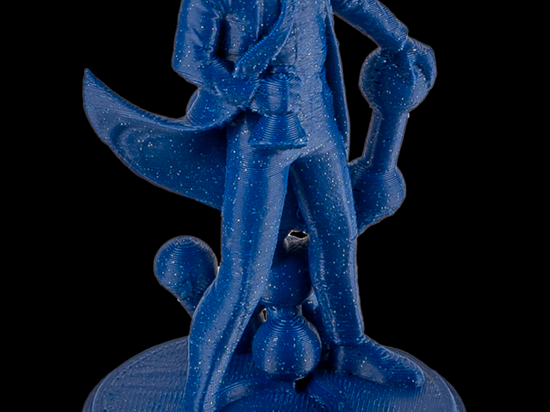 Figura 3D impressa com o filamento PolyLite ASA em Galaxy Blue